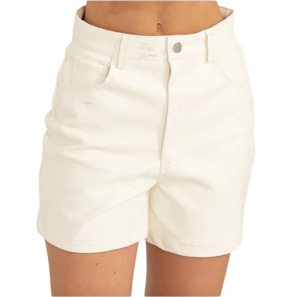NEW HYFVE leather high waisted shorts in cream